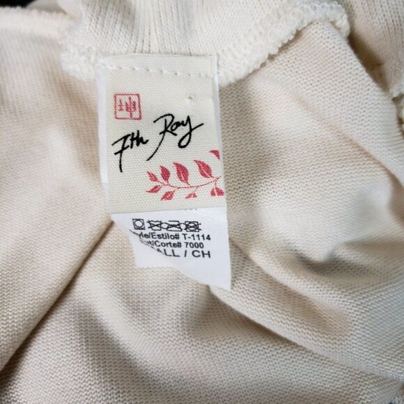 Soft Cream Button Mock Turtleneck Sweater Top womens S Small Blouse Pullover - Picture 7 of 8